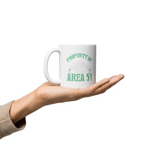 White Glossy Mug - Property of Area 51