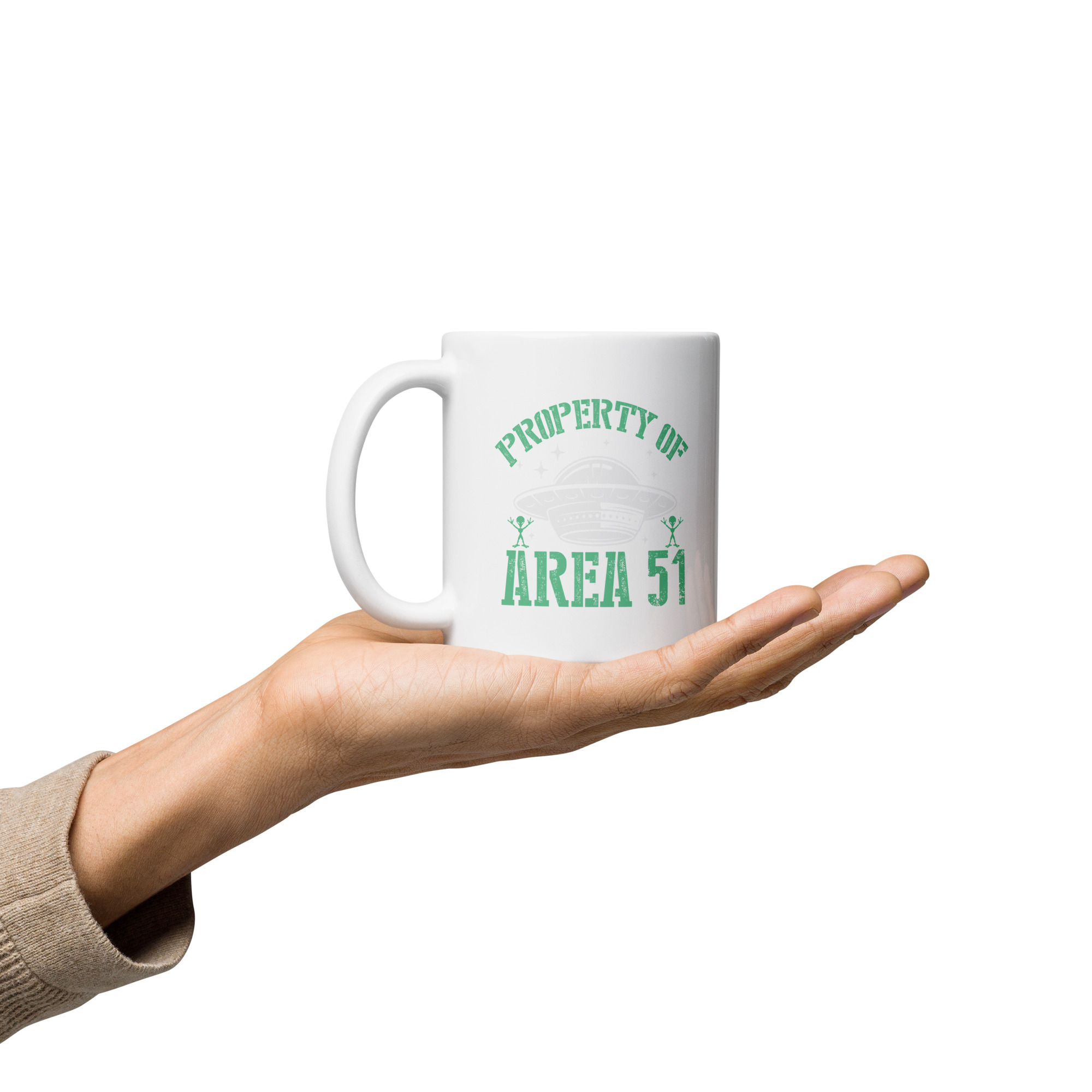 White Glossy Mug - Property of Area 51